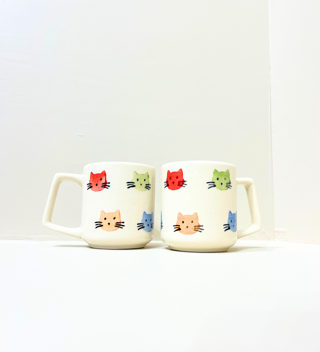 Purrfect Companions – Hand-Painted Kitty Face Mug at Kamakhyaa by Aetherea World. This item is Under $50