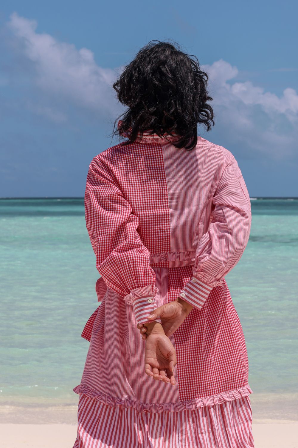 Recycled Cotton Pink Tiered Dress at Kamakhyaa by Raas. This item is Azo Free Dyes, Casual Wear, Cotton, Layla, Maxi Dresses, Pink, Recycled, Relaxed Fit, Solids, Tiered Dresses, Womenswear