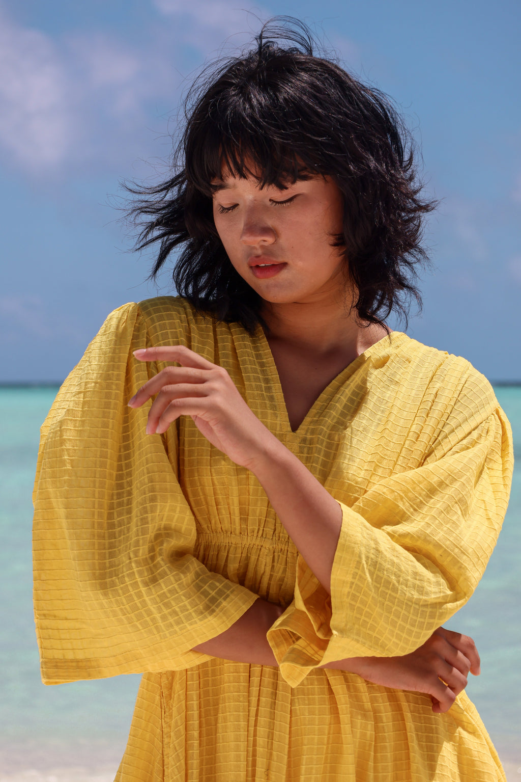 Recycled Cotton Yellow Maxi Dress at Kamakhyaa by Raas. This item is Azo Free Dyes, Best Selling, Layla, Maxi Dresses, Recycled, Recycled Cotton, Relaxed Fit, Resort Wear, Solids, Womenswear, Yellow