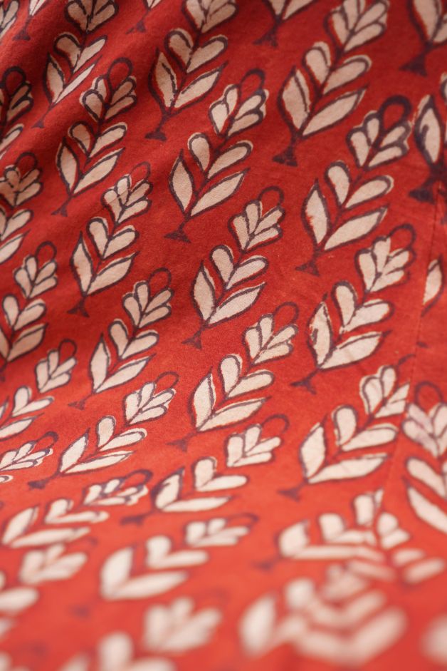 Red Block Printed Lehenga Set at Kamakhyaa by Hasttvam. This item is CottonFloralFestive WearRedHandmade by artisans, Festive Wear, Natural dyes, Relaxed Fit, Respondible production and Vegan