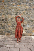 Red Floral Print Kurta Set at Kamakhyaa by Hasttvam. This item is Cotton, Floral, Fusion Wear, Natural dyes, Red, Relaxed Fit, Respondible production and Vegan