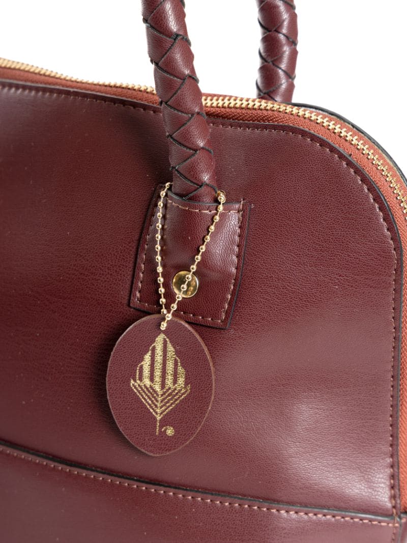 Red Office Wear Shoulder Bag at Kamakhyaa by Green Hermitage. This item is Cactus Leather, Free Size, Hemp, Lyocell, Recycled, Red, Shoulder Bags, Solids