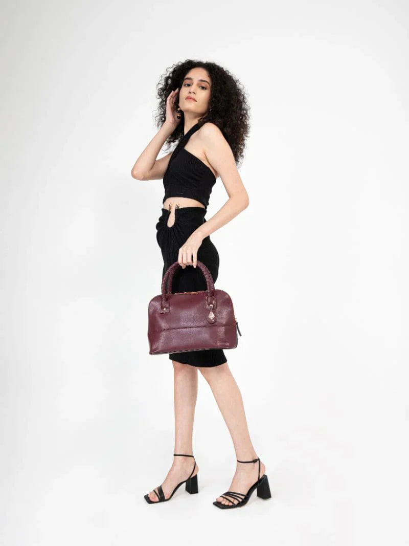 Red Office Wear Shoulder Bag at Kamakhyaa by Green Hermitage. This item is Cactus Leather, Free Size, Hemp, Lyocell, Recycled, Red, Shoulder Bags, Solids