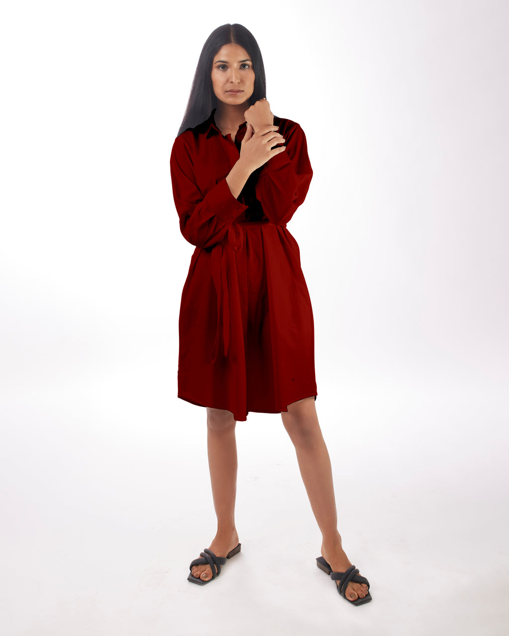Red Shirt Dress Mini Full Sleeves at Kamakhyaa by Kamakhyaa. This item is 100% pure cotton, Casual Wear, FB ADS JUNE, KKYSS, Mini Dresses, Natural, Red, Relaxed Fit, Shirt Dresses, Solids, Summer Sutra, Womenswear