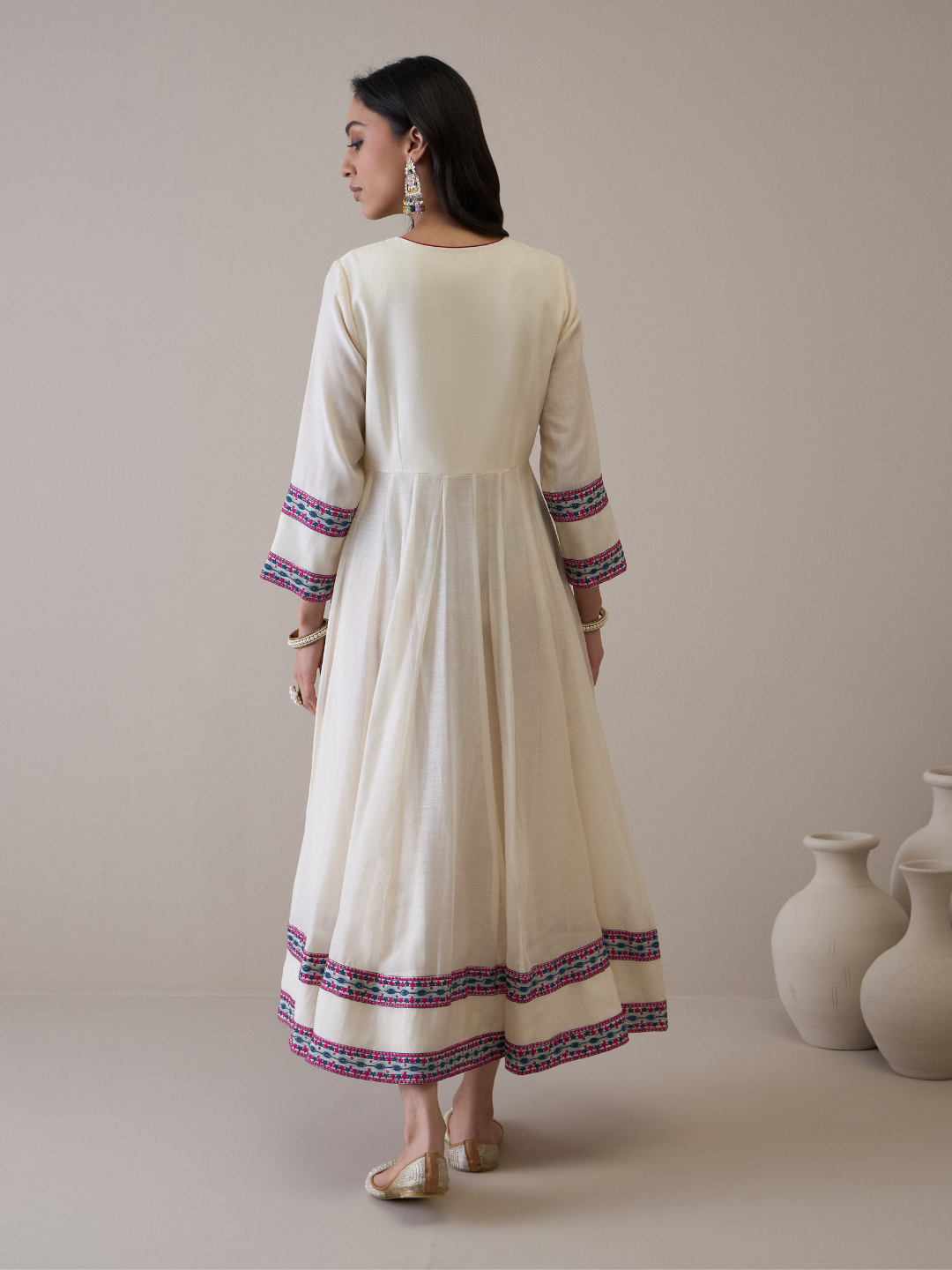 Resham Embroidered Kurta Set with Jacket at Kamakhyaa by RoohbyRidhimaa. This item is Avani by RoohbyRidhimaa, Ethnic Wear, Kurta Pant Sets, Pure Chanderi, Regular Fit, Resham Embroidered, Toxin free, White