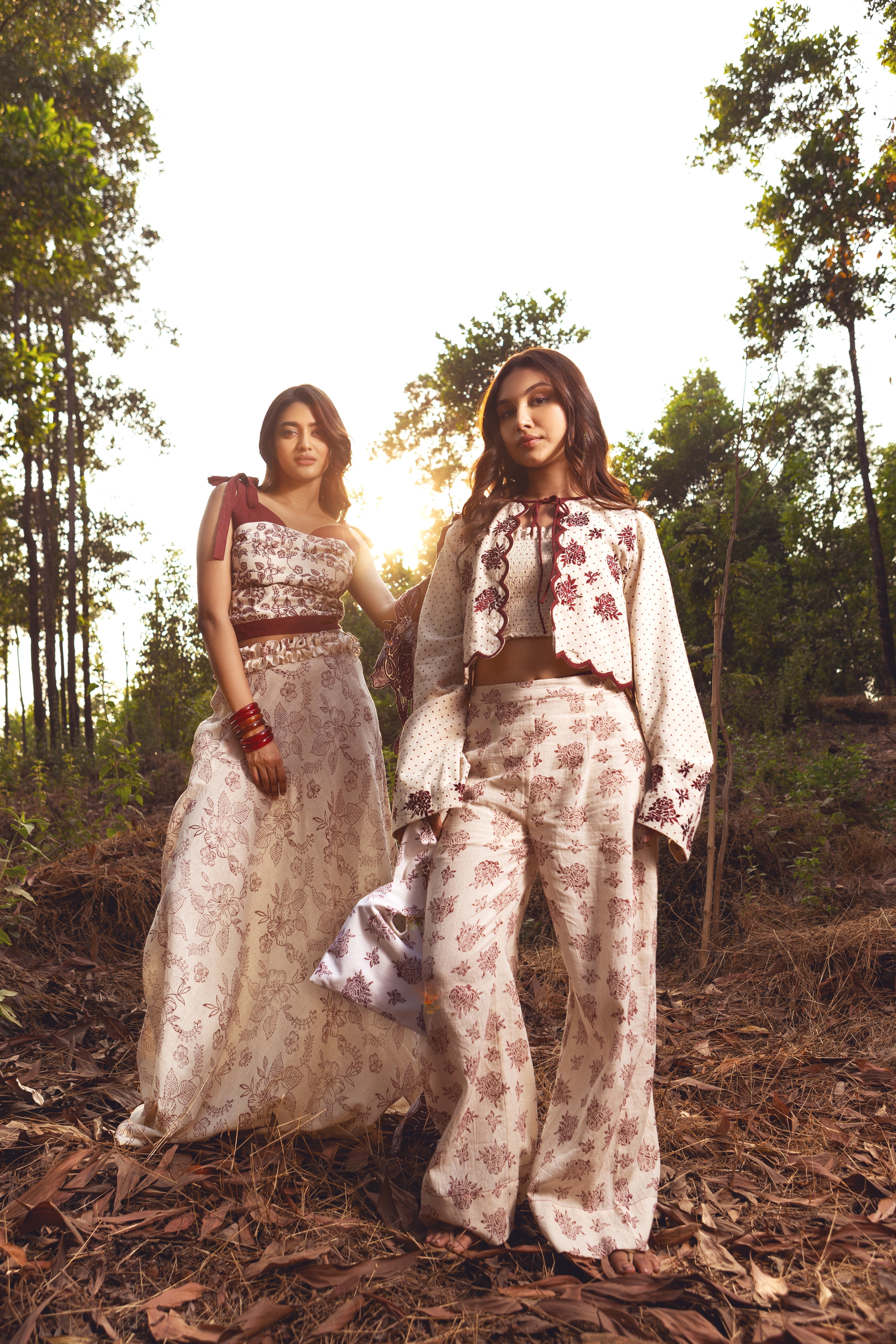 Resort Wear Skirt at Kamakhyaa by Akashii Clothing. This item is Bloom by Akashi Clothing, Cotton, Floral Prints, handmade, Kala Cotton, Off-white, Organic, Regular Fit, Resort Wear, Skirts