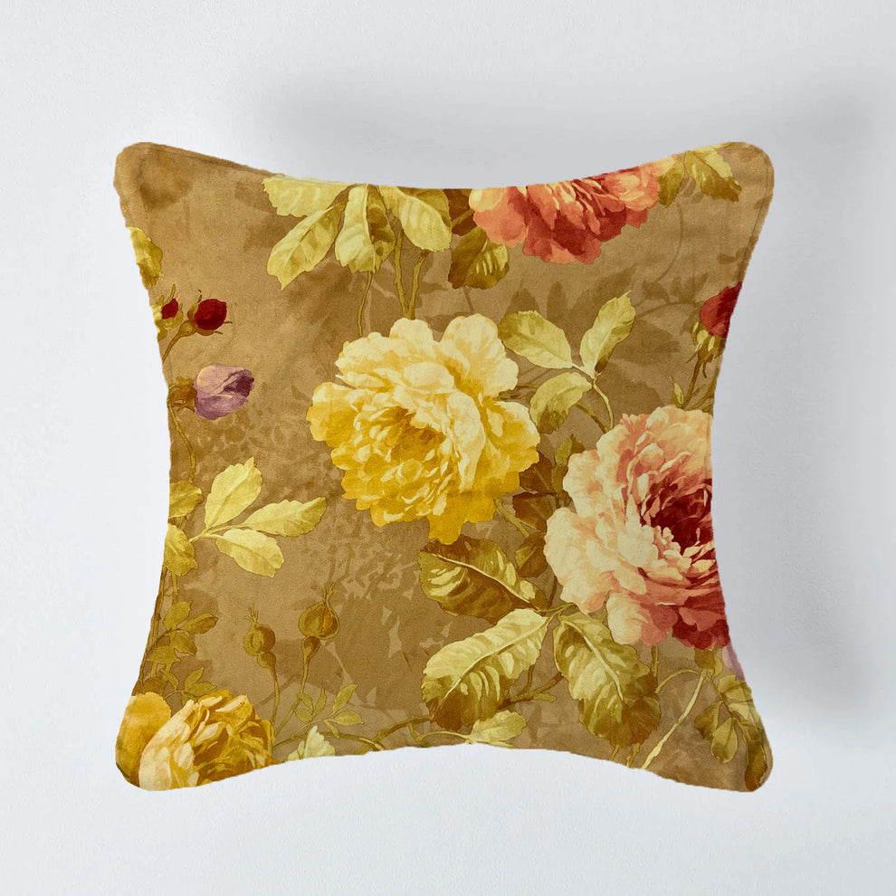 Roseline Cushion Cover Sets at Kamakhyaa by Aetherea. This item is Cotton, Cushion covers, Floral, Floral Prints, Made from Natural Materials, Multicolor, Printed, Stripes, Upcycled