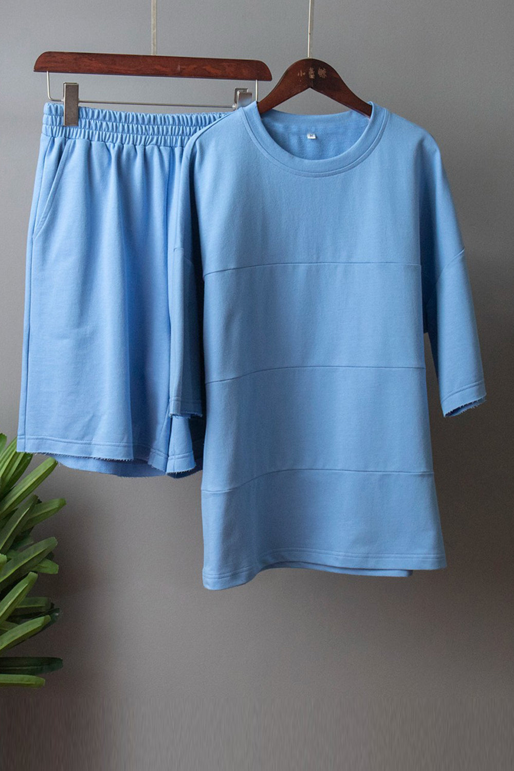 Round Neck Long Sleeve Top and Shorts Set at kamakhyaa.com by Trendsi. This item is Ship From Overseas, Under $50, X.L.J