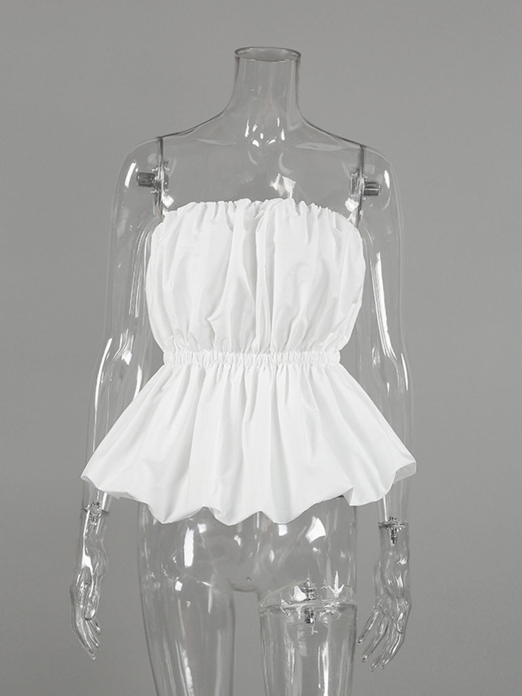 Ruched Bubble Hem Tube Top at kamakhyaa.com by Trendsi. This item is Chic Charm, Ship From Overseas, Under $50