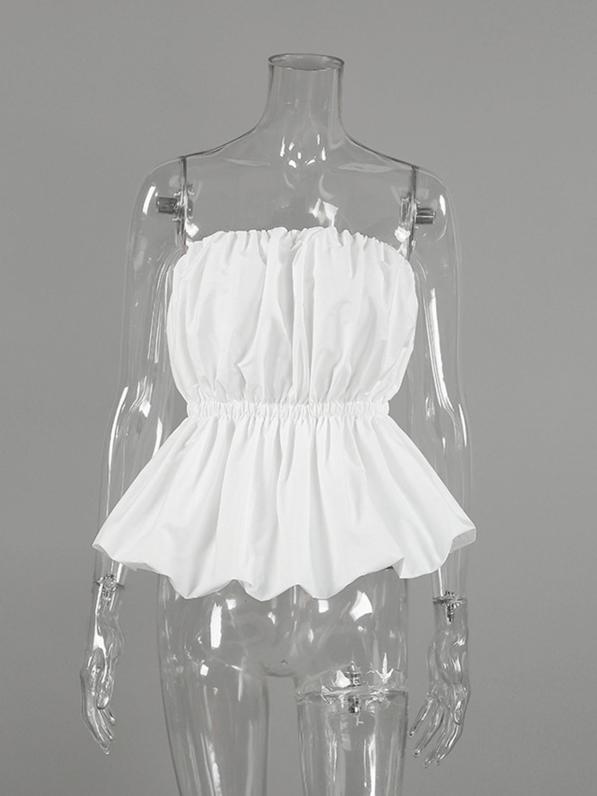 Ruched Bubble Hem Tube Top at kamakhyaa.com by Trendsi. This item is Chic Charm, Ship From Overseas, Under $50