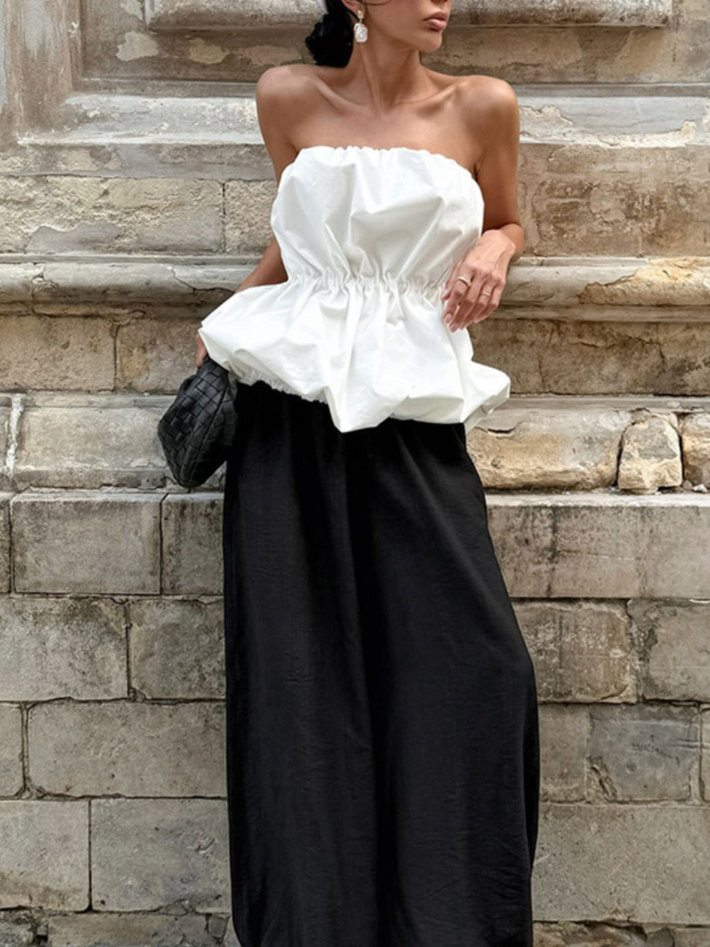 Ruched Bubble Hem Tube Top at kamakhyaa.com by Trendsi. This item is Chic Charm, Ship From Overseas, Under $50
