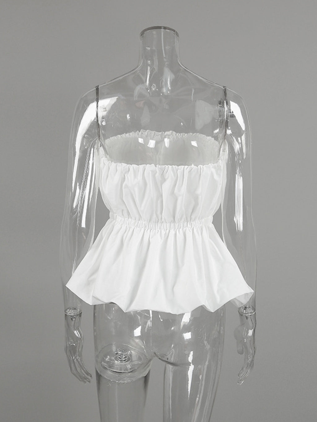 Ruched Bubble Hem Tube Top at kamakhyaa.com by Trendsi. This item is Chic Charm, Ship From Overseas, Under $50