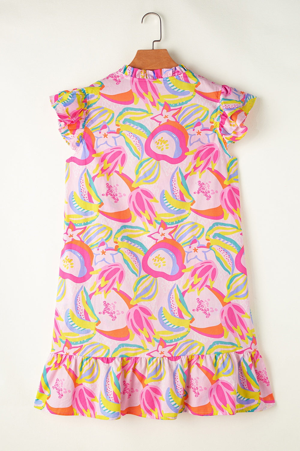 Ruffled Printed Cap Sleeve Mini Dress at Kamakhyaa by Trendsi. This item is Ship From Overseas, SYNZ, Trendsi