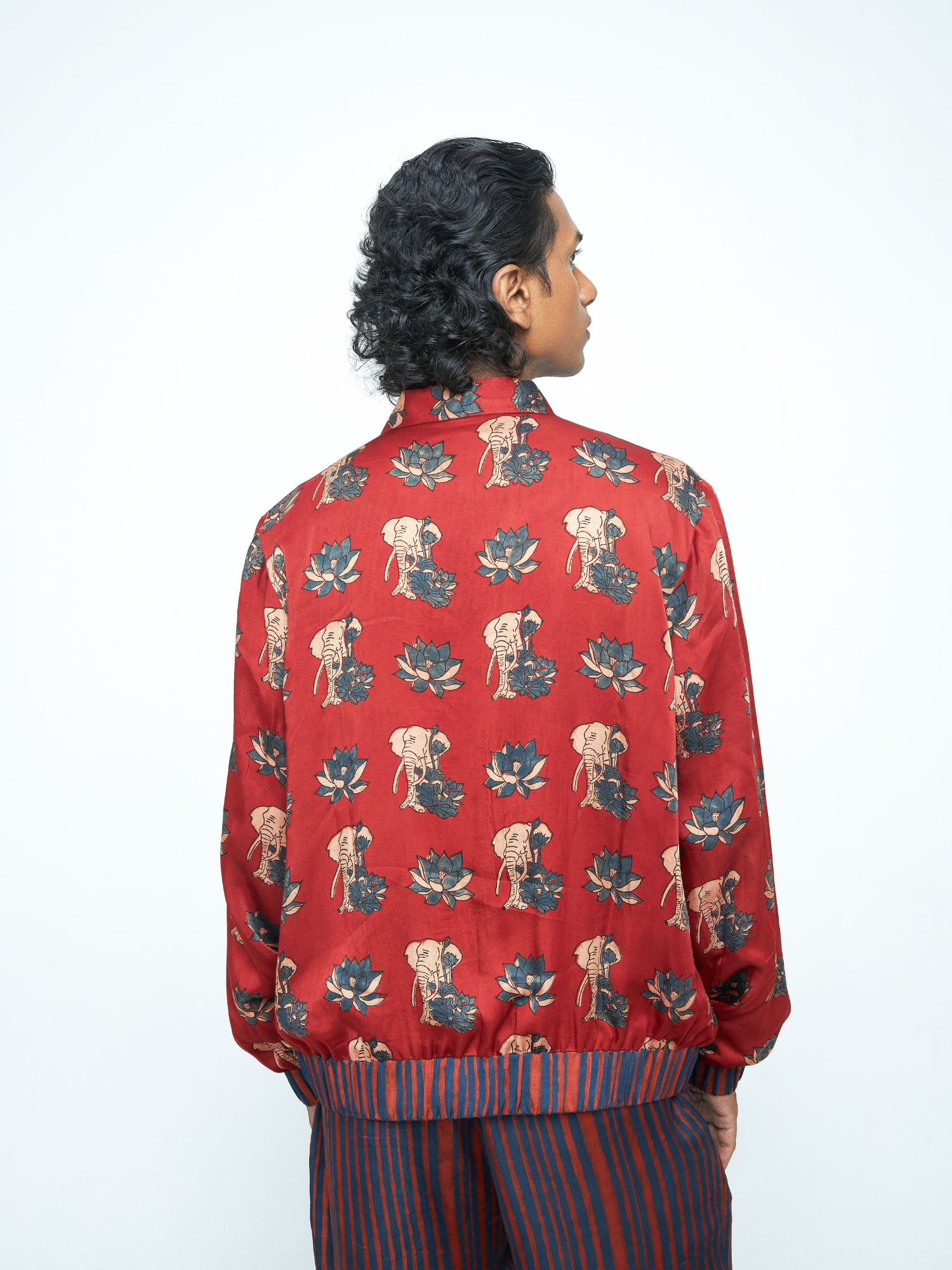 Rustic Bomber at Kamakhyaa by Anushé Pirani. This item is Bloom After Dark by Anushe Pirani, Jackets, Menswear, Midnight Blueprint, Under $50