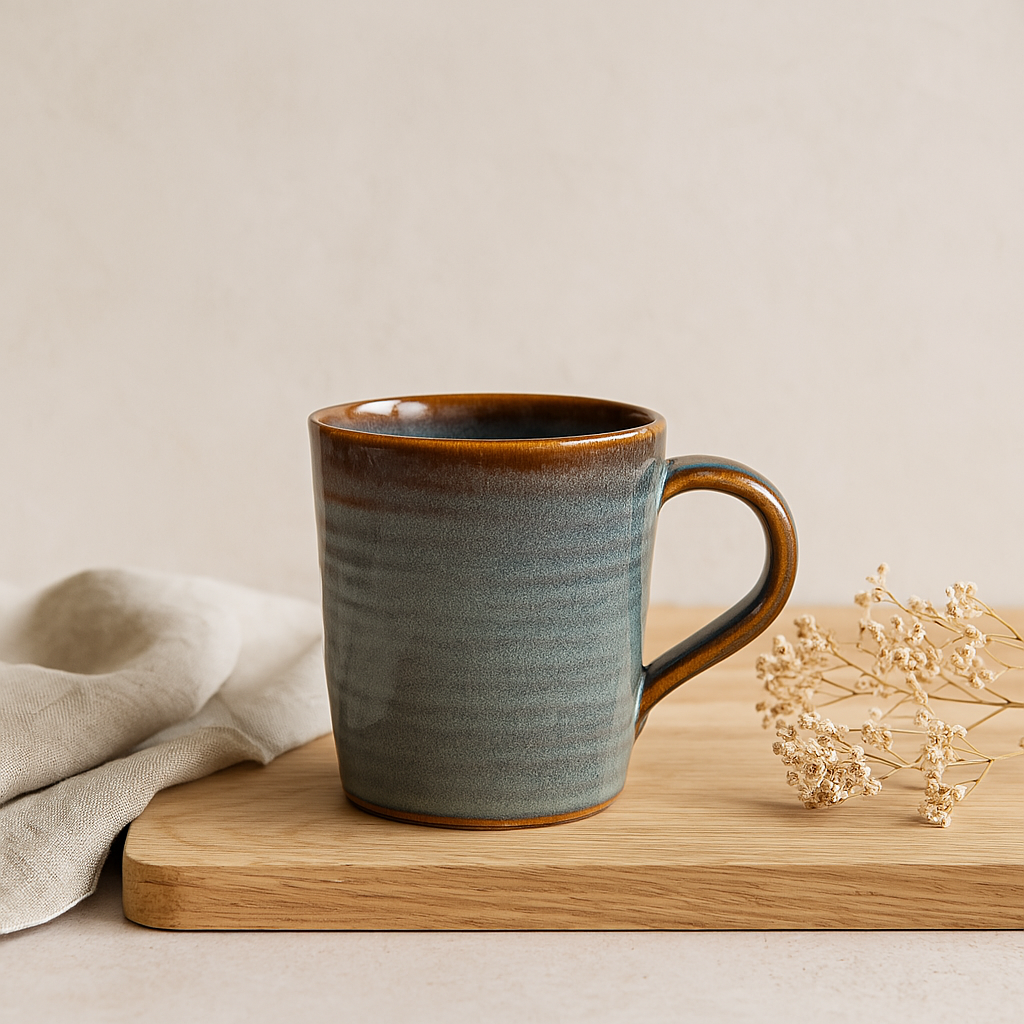 Rustic Stoneware Coffee Mug - Minimalist Handmade Ceramic Coffee Cup at Kamakhyaa by Aetherea World. This item is 