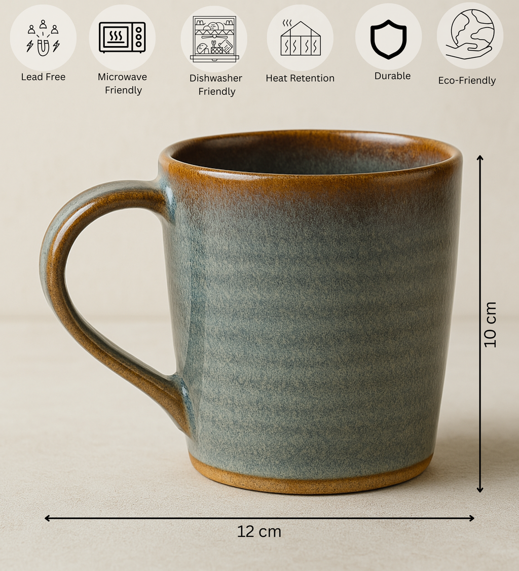 Rustic Stoneware Coffee Mug - Minimalist Handmade Ceramic Coffee Cup at Kamakhyaa by Aetherea World. This item is 