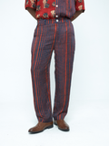 Rustic Tapered Pants at Kamakhyaa by Anushé Pirani. This item is Bloom After Dark by Anushe Pirani, Menswear, Midnight Blueprint, Pants, Under $50