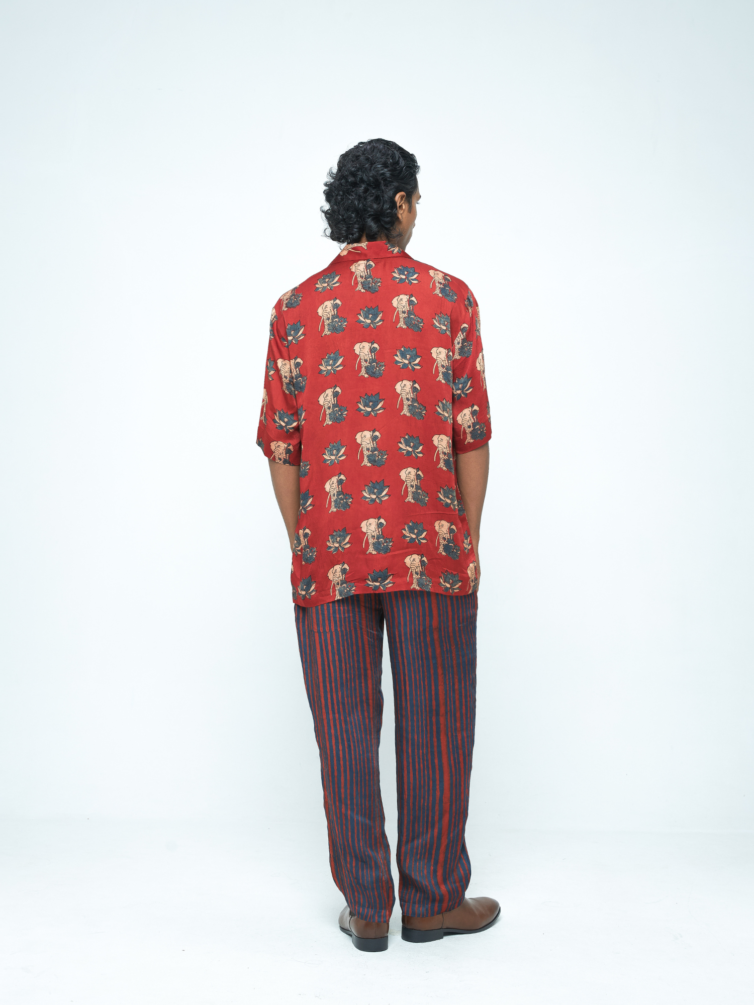 Rustic Tapered Pants at Kamakhyaa by Anushé Pirani. This item is Bloom After Dark by Anushe Pirani, Menswear, Midnight Blueprint, Pants, Under $50