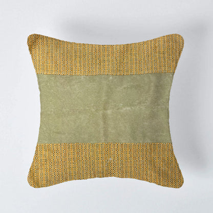 Sand Lane Cushion Cover Sets at Kamakhyaa by Aetherea. This item is Beige, Cotton, Cushion covers, Green, Half & Half, Made from Natural Materials, Mint, Solids, Textured, Upcycled