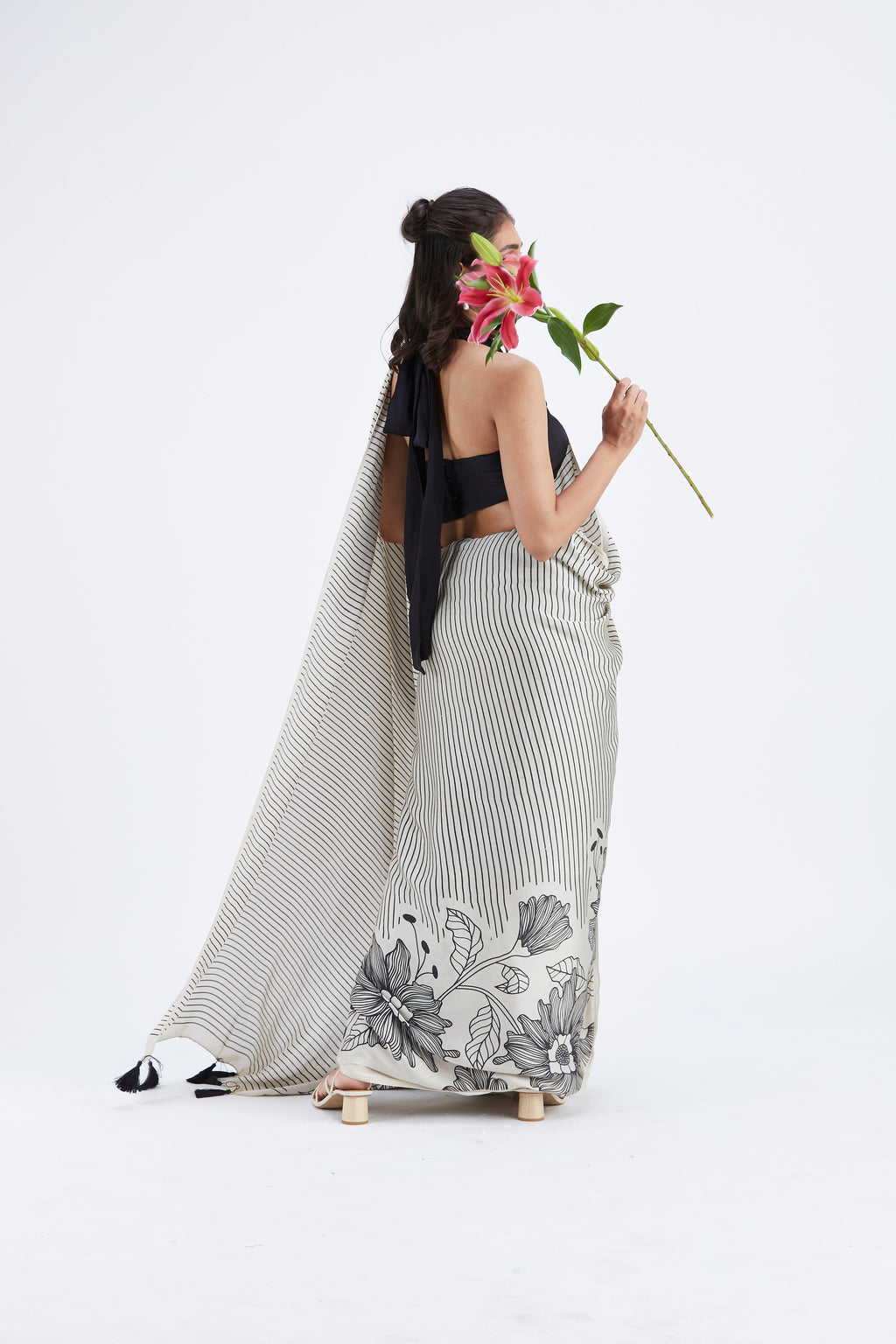 Savana Modal Saree at Kamakhyaa by Hasttvam. This item is Ete by Hasttvam, Floral Prints, Hand Printed, Modal, Under $50, Wedding Wear, Womenswear