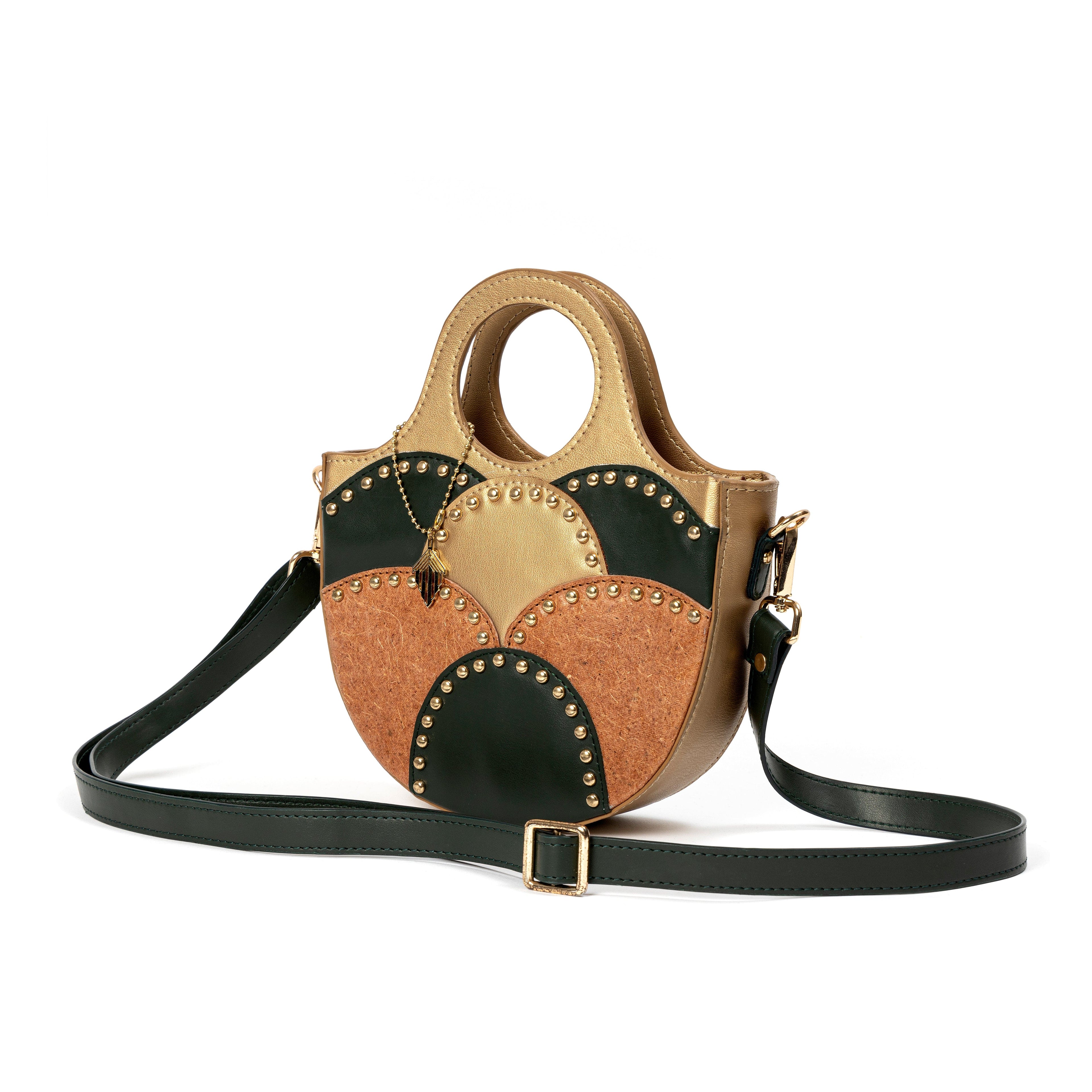 Savannah Vegan Leather Sling - Gold at Kamakhyaa by Green Hermitage. This item is A Walk in the Forest by Green Hermitage, Banana Leather, Green, Sling Bags, Under $50
