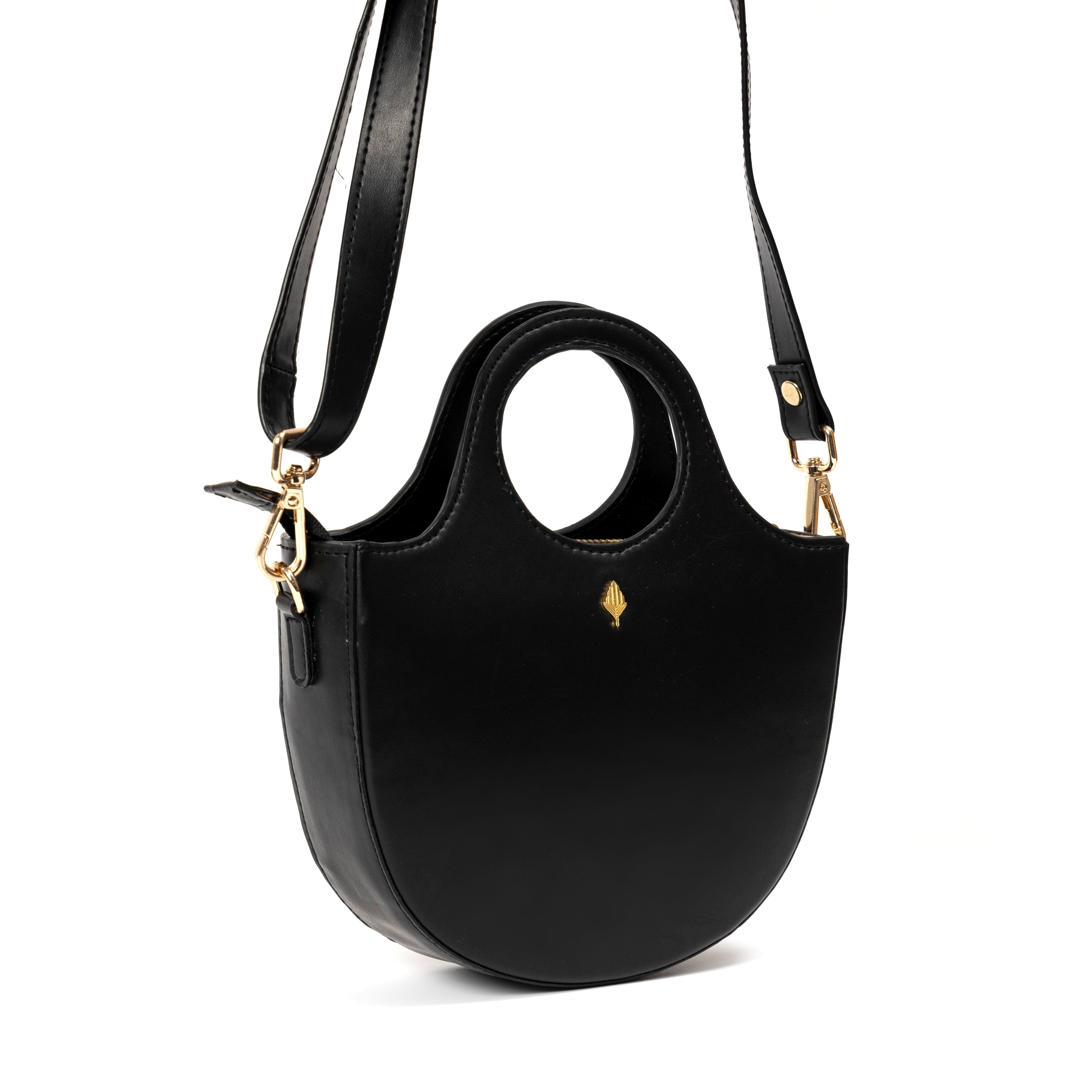 Savannah Vegan Leather Sling at Kamakhyaa by Green Hermitage. This item is A Walk in the Forest by Green Hermitage, Banana Leather, Black, Sling Bags, Under $50