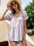 Scoop Neck Flounce Sleeve Blouse at kamakhyaa.com by Trendsi. This item is Changeable, Ship From Overseas, Under $50