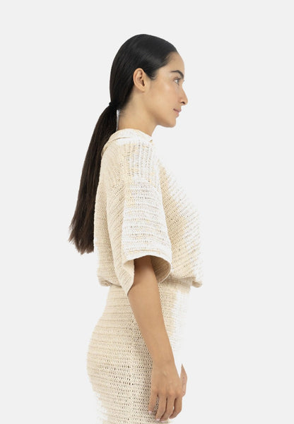 Sedona Crochet Polo Top-Natural at Kamakhyaa by 1 People. This item is 