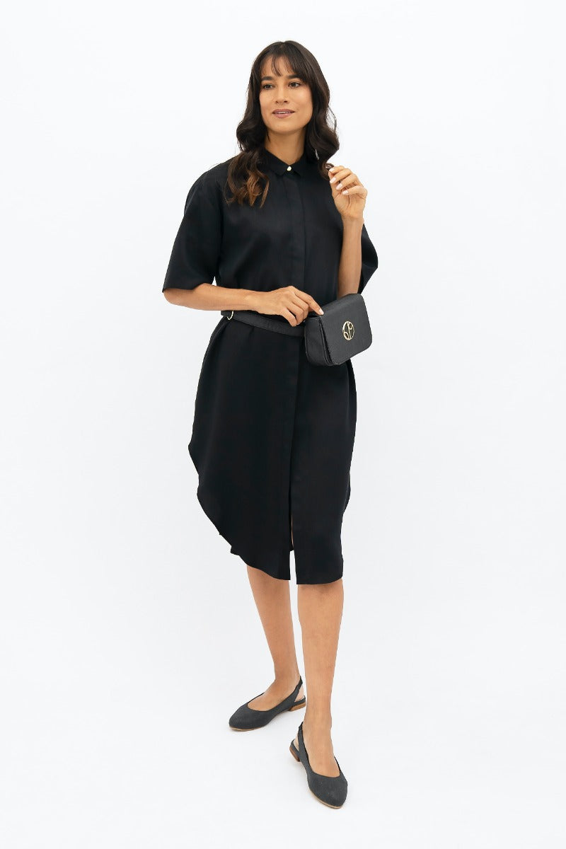 Seville - Midi Dress - Licorice at Kamakhyaa by 1 People. This item is Made from Natural Materials