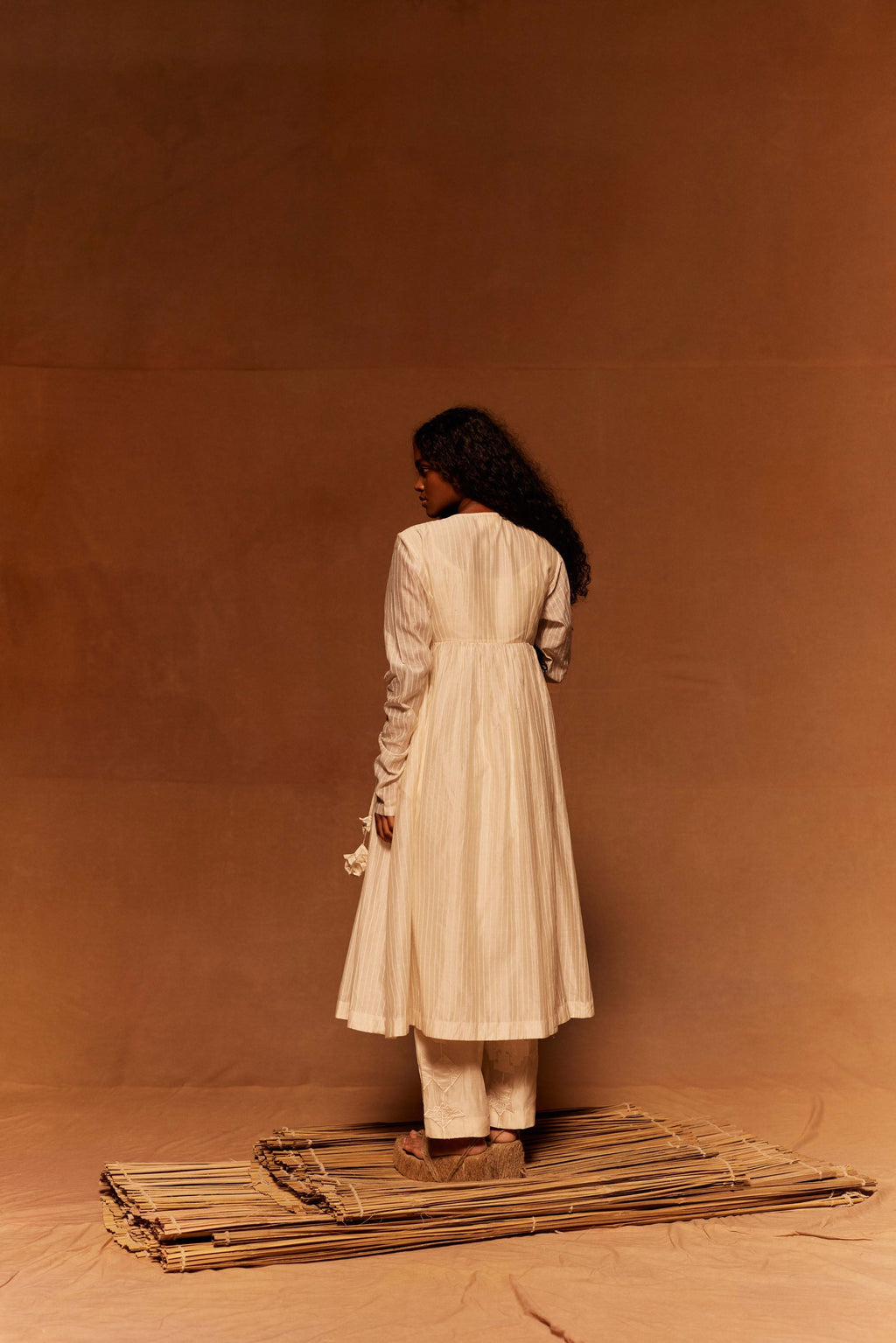 Shibuni Angrakha + Slip at Kamakhyaa by Ahmev. This item is Angarakha, Cotton Silk, Dress, Embroidered, Ivory, Maximum Minimum by Ahmev, Relaxed Fit, Womenswear