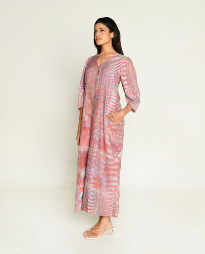 Shirt Dress at Kamakhyaa by Rias Jaipur. This item is Bhram by Rias Jaipur, Casual Wear, Cotton bemberg, Multicolor, Organic, Regular Fit, Shirt Dresses, Striped