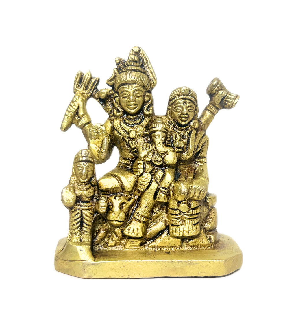 Shiv Parivar Idol Set 100% Pure Brass – Antique Finish at Kamakhyaa by Aetherea World. This item is God