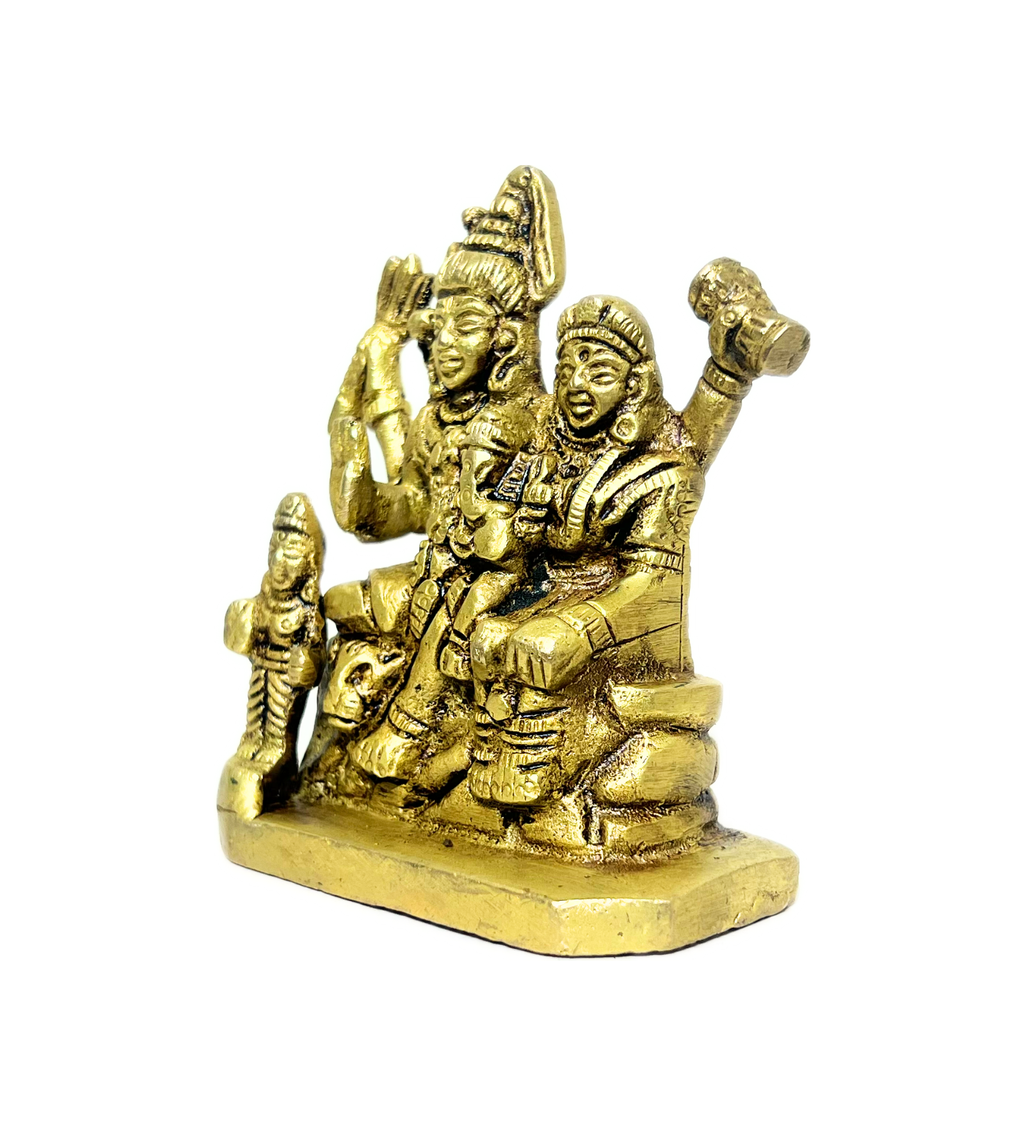 Shiv Parivar Idol Set 100% Pure Brass – Antique Finish at Kamakhyaa by Aetherea World. This item is God