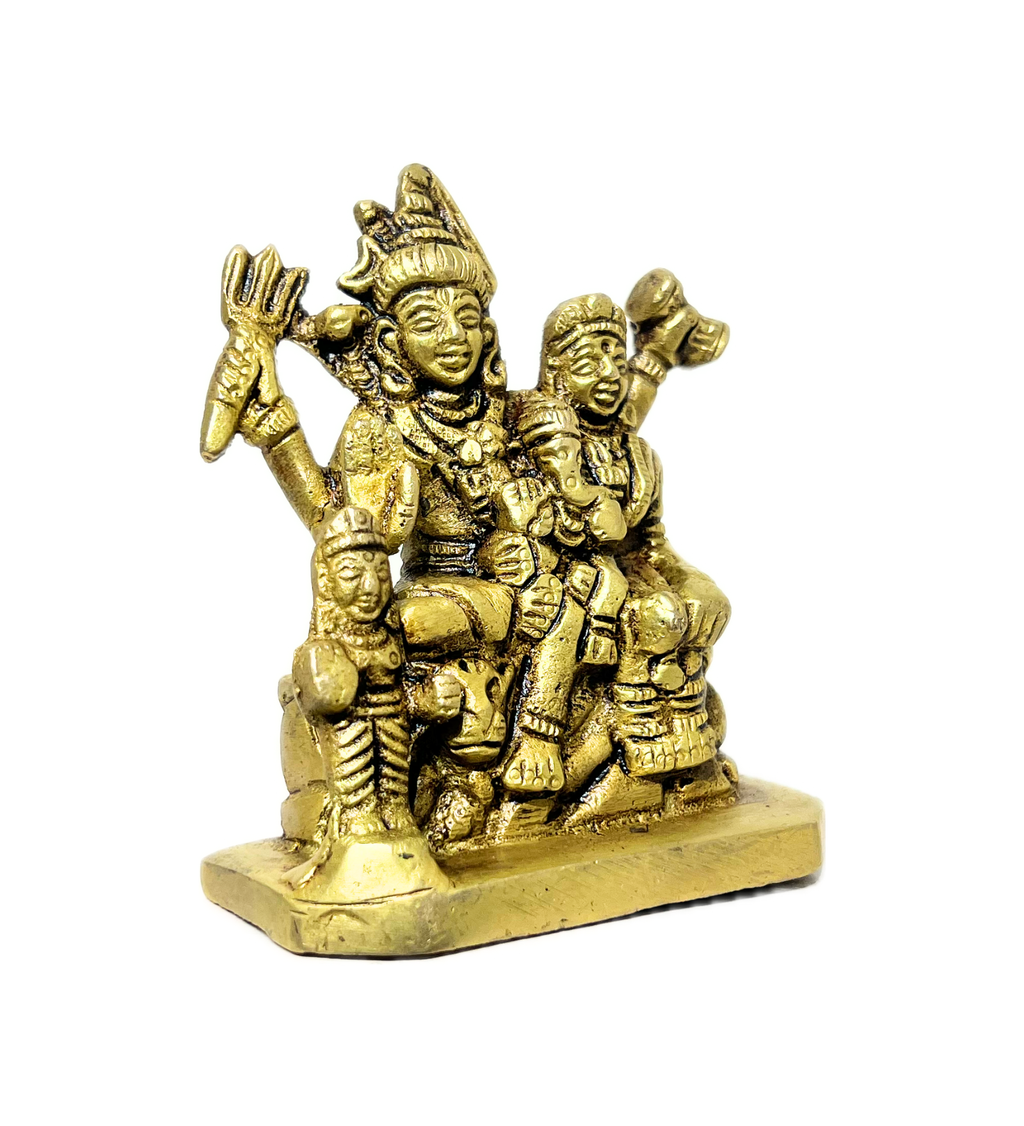 Shiv Parivar Idol Set 100% Pure Brass – Antique Finish at Kamakhyaa by Aetherea World. This item is God