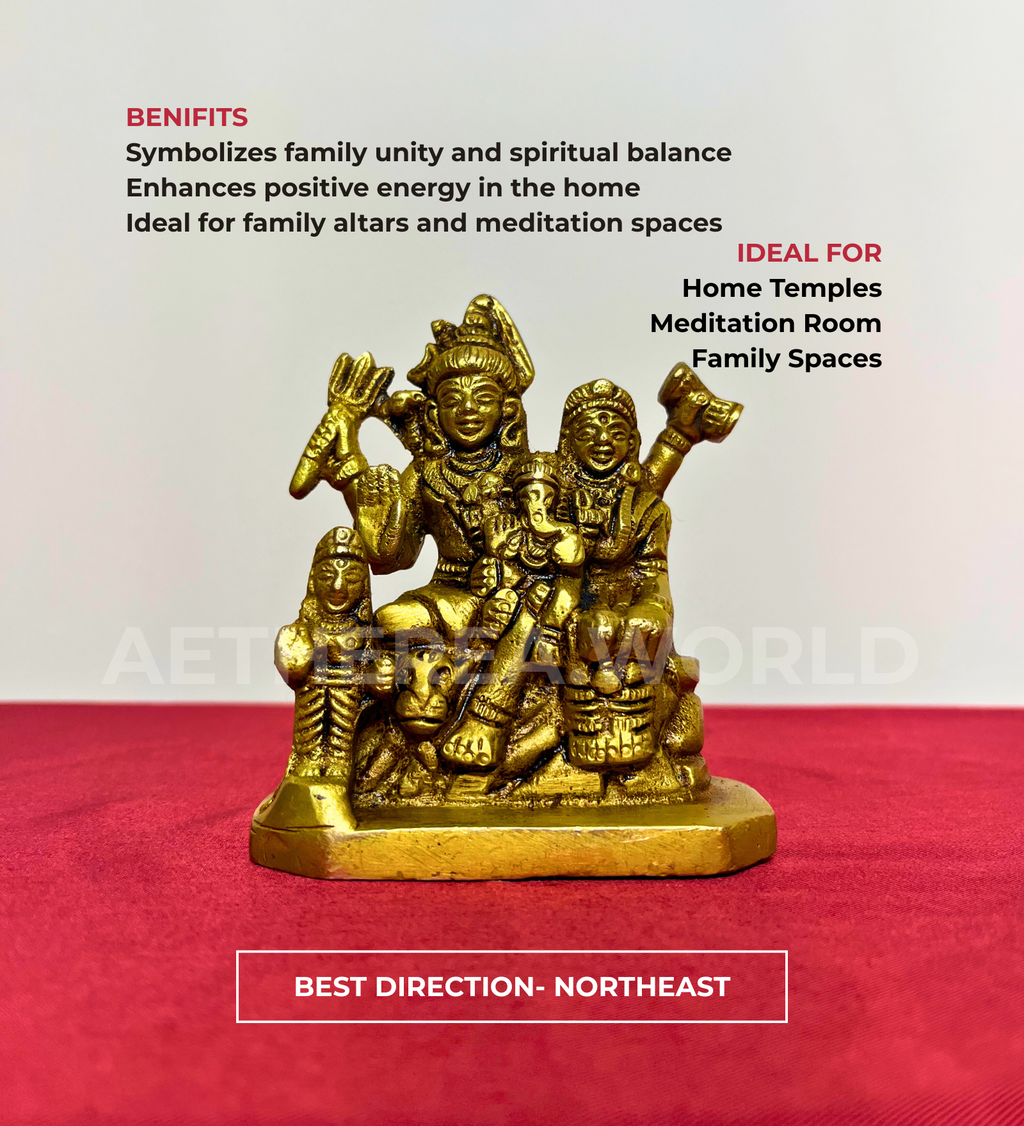 Shiv Parivar Idol Set 100% Pure Brass – Antique Finish at Kamakhyaa by Aetherea World. This item is God