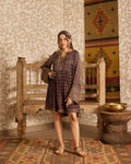Short Dress with Bell Sleeves at Kamakhyaa by Akashi Clothing. This item is Ajrakh by Akashi Clothing