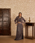 Short Jacket with Corset & Long Skirt Set at Kamakhyaa by Akashi Clothing. This item is Ajrakh by Akashi Clothing, Under $100