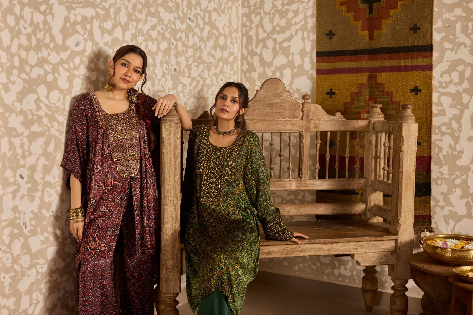 Short Kaftan Set at Kamakhyaa by Akashi Clothing. This item is Ajrakh by Akashi Clothing, Under $100