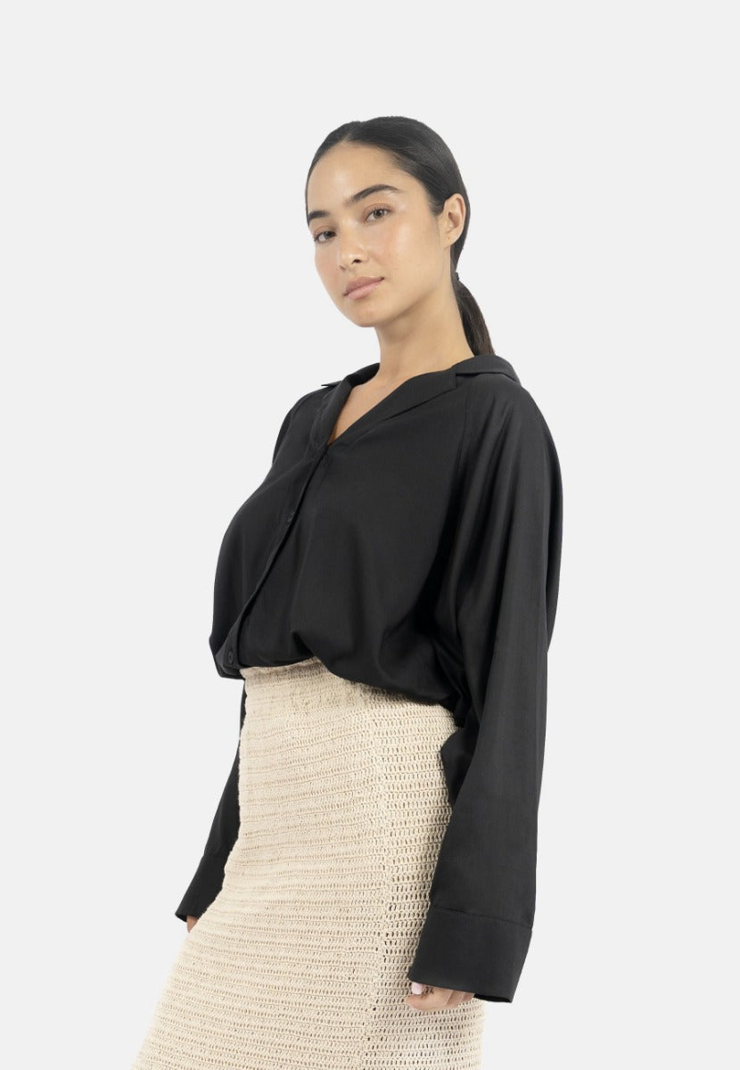 Siena Batwing Sleeve Shirt-Black at Kamakhyaa by 1 People. This item is 