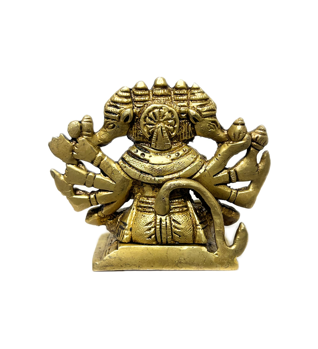 Sitting Brass Panchmukhi Hanuman Idol – 100% Pure Brass at Kamakhyaa by Aetherea World. This item is God