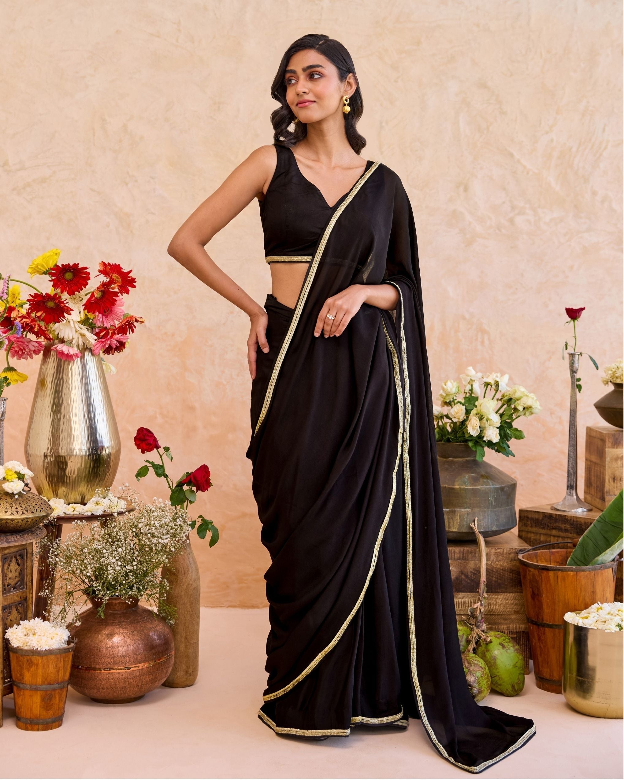 Siyahi Saree at kamakhyaa.com by Taro. This item is Saundh by Taro