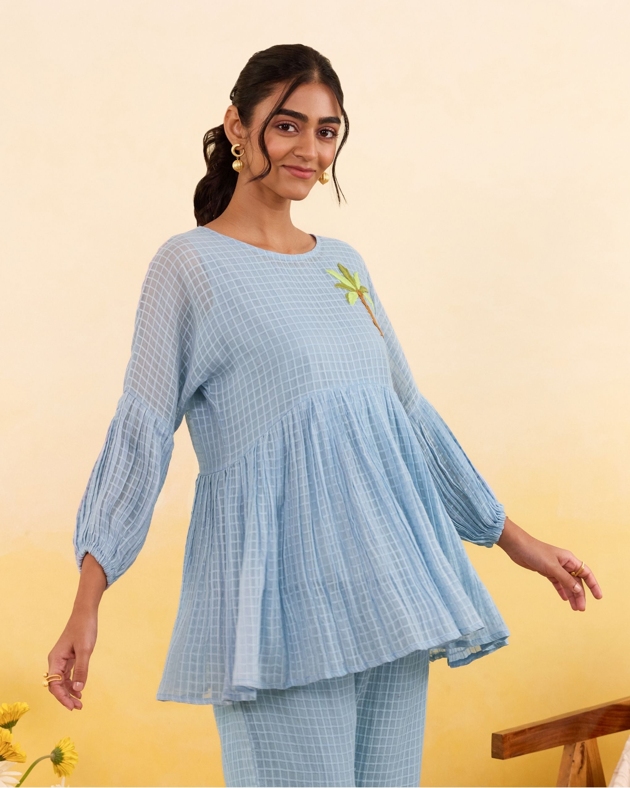 Sky Grid Top at Kamakhyaa by Taro. This item is Everyday Connection by Taro, Under $100