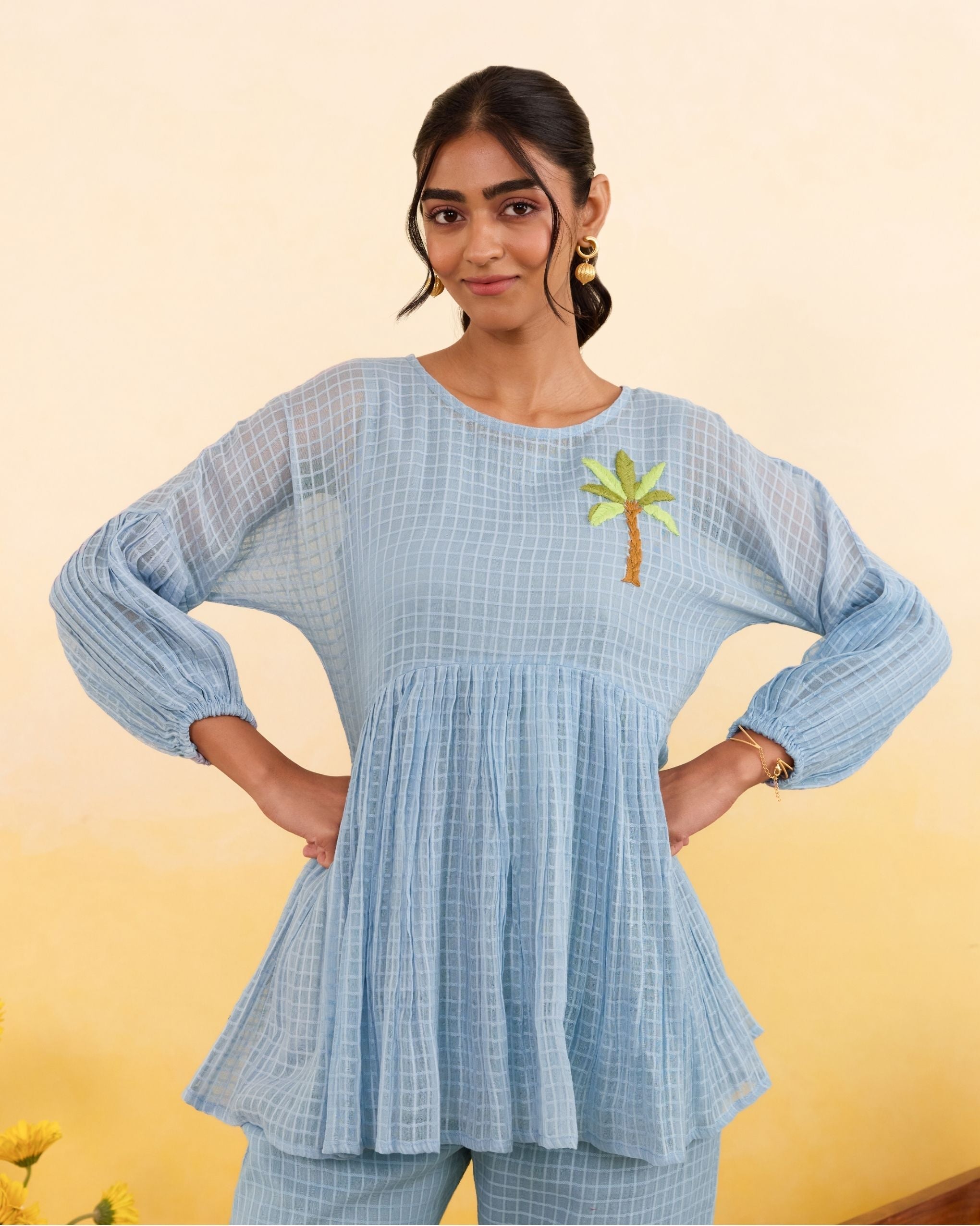 Sky Grid Top at Kamakhyaa by Taro. This item is Everyday Connection by Taro, Under $100