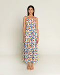 Sleeveless Dress at Kamakhyaa by Rias Jaipur. This item is Bhram by Rias Jaipur, Block Prints, Casual Wear, Linen Tencil, Multicolor, Regular Fit, Sleeveless Dresses, Toxin free