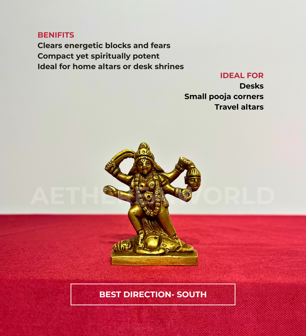 Small Brass Kali Maa Idol – 100% Pure Brass at Kamakhyaa by Aetherea World. This item is God