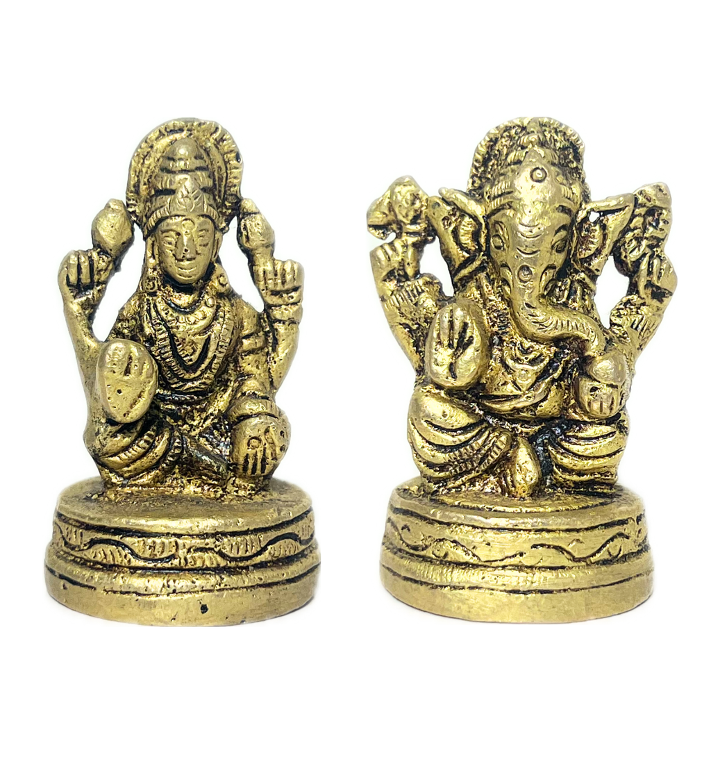 Small Brass Laxmi Ganesh Idol Set – 100% Pure Brass at Kamakhyaa by Aetherea World. This item is God