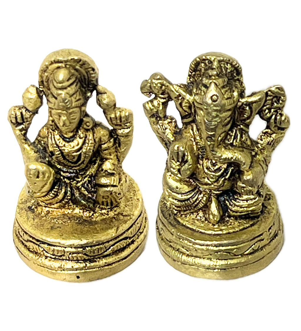 Small Brass Laxmi Ganesh Idol Set – 100% Pure Brass at Kamakhyaa by Aetherea World. This item is God