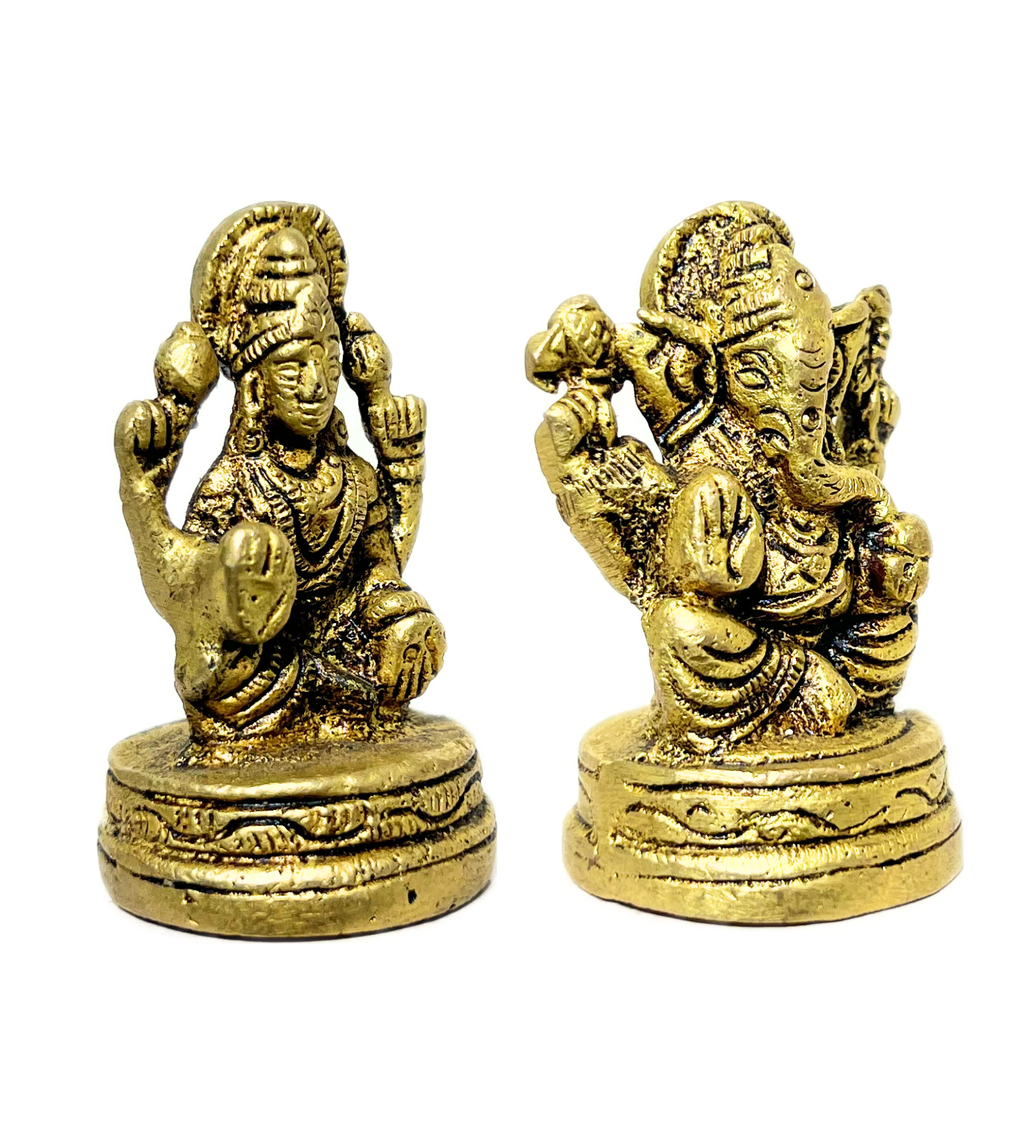 Small Brass Laxmi Ganesh Idol Set – 100% Pure Brass at Kamakhyaa by Aetherea World. This item is God