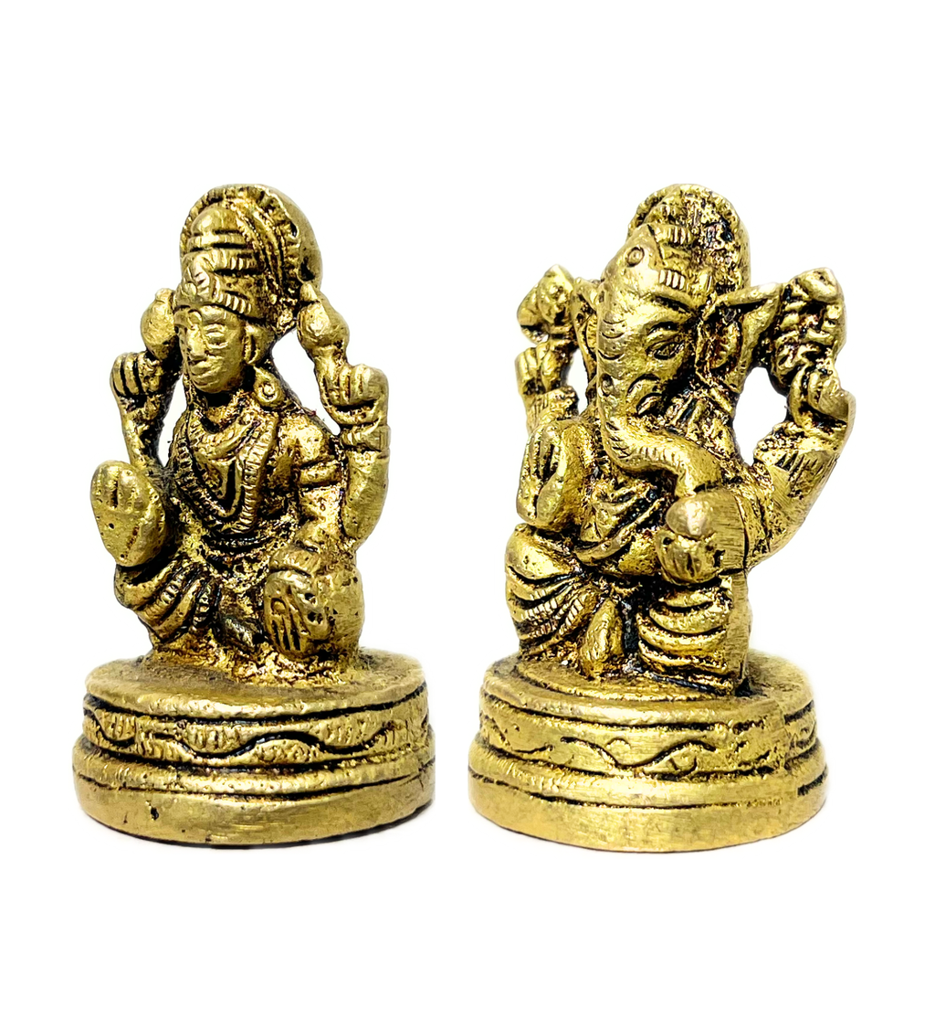 Small Brass Laxmi Ganesh Idol Set – 100% Pure Brass at Kamakhyaa by Aetherea World. This item is God