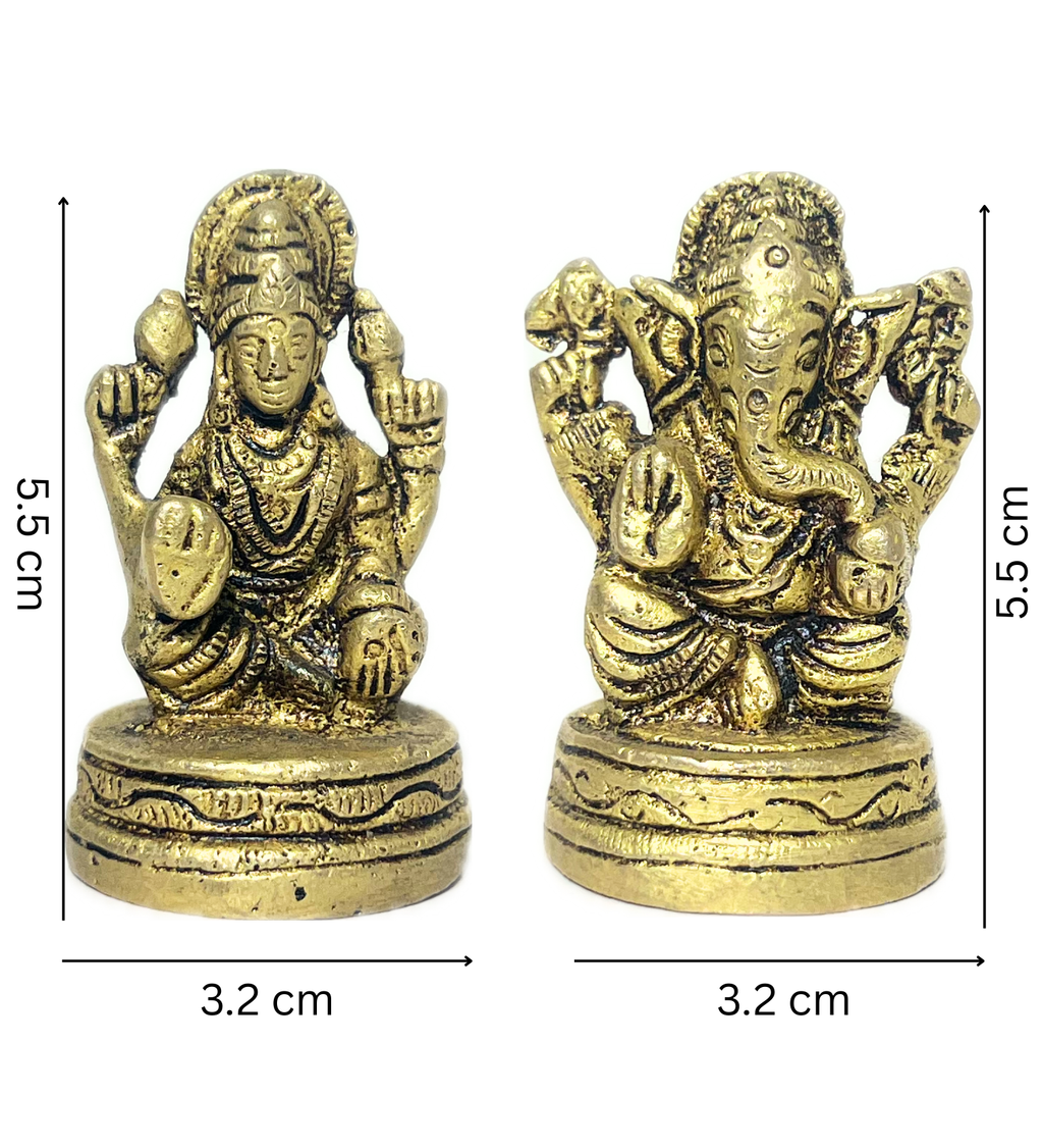 Small Brass Laxmi Ganesh Idol Set – 100% Pure Brass at Kamakhyaa by Aetherea World. This item is God